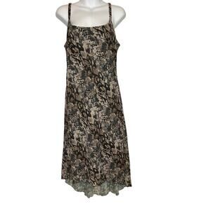 Vintage Believe Snake Print Asymmetrical High Low Hem Midi Dress Women's Size 10